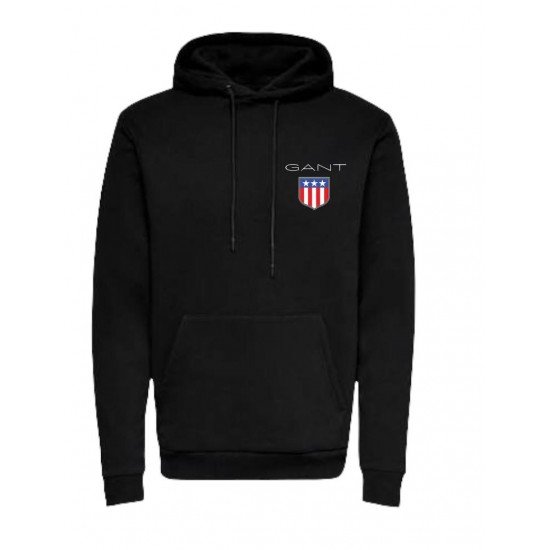 Ανδρικο Φούτερ Gant Hooded Μαύρο Ανδρικο Φούτερ Gant Hooded Μαύρο
